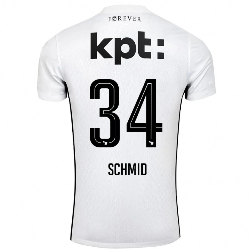 Danxen Børn Céline Schmid #34 Hvid Sort Udebane Spillertrøjer 2024/25 Trøje T-Shirt