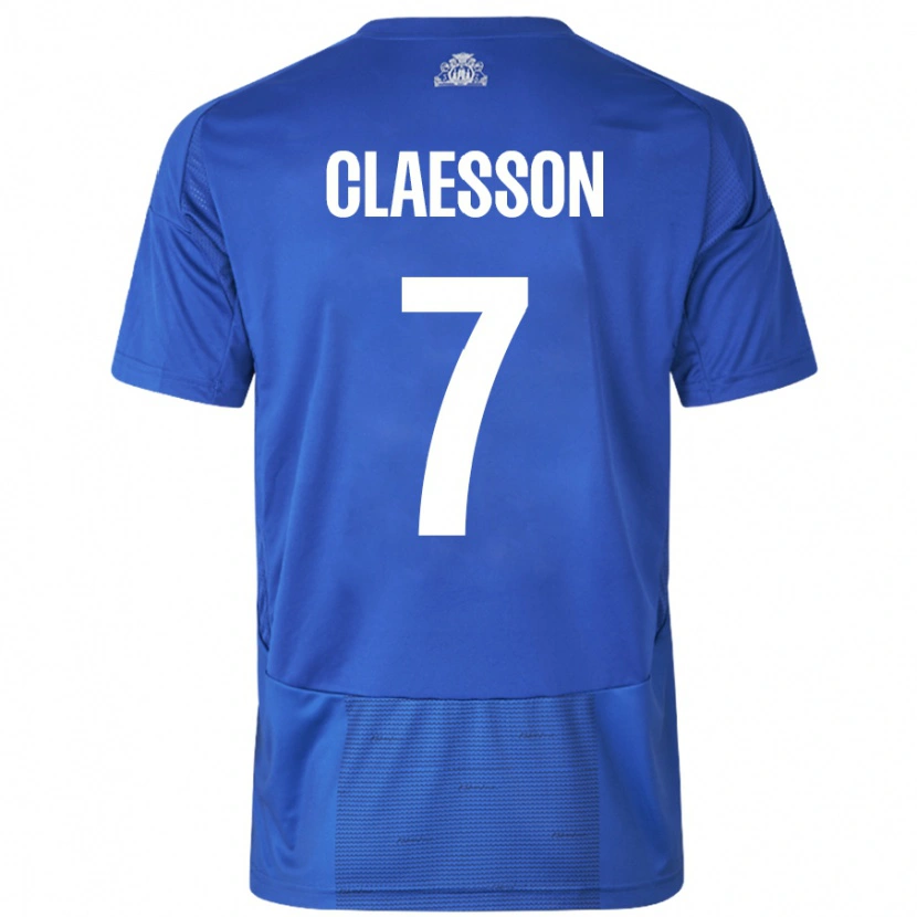 Danxen Børn Viktor Claesson #7 Hvid Blå Udebane Spillertrøjer 2024/25 Trøje T-Shirt