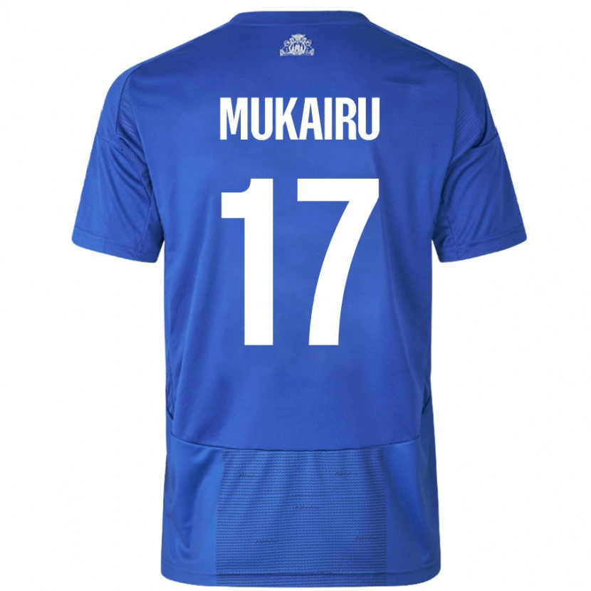 Danxen Børn Paul Mukairu #17 Hvid Blå Udebane Spillertrøjer 2024/25 Trøje T-Shirt