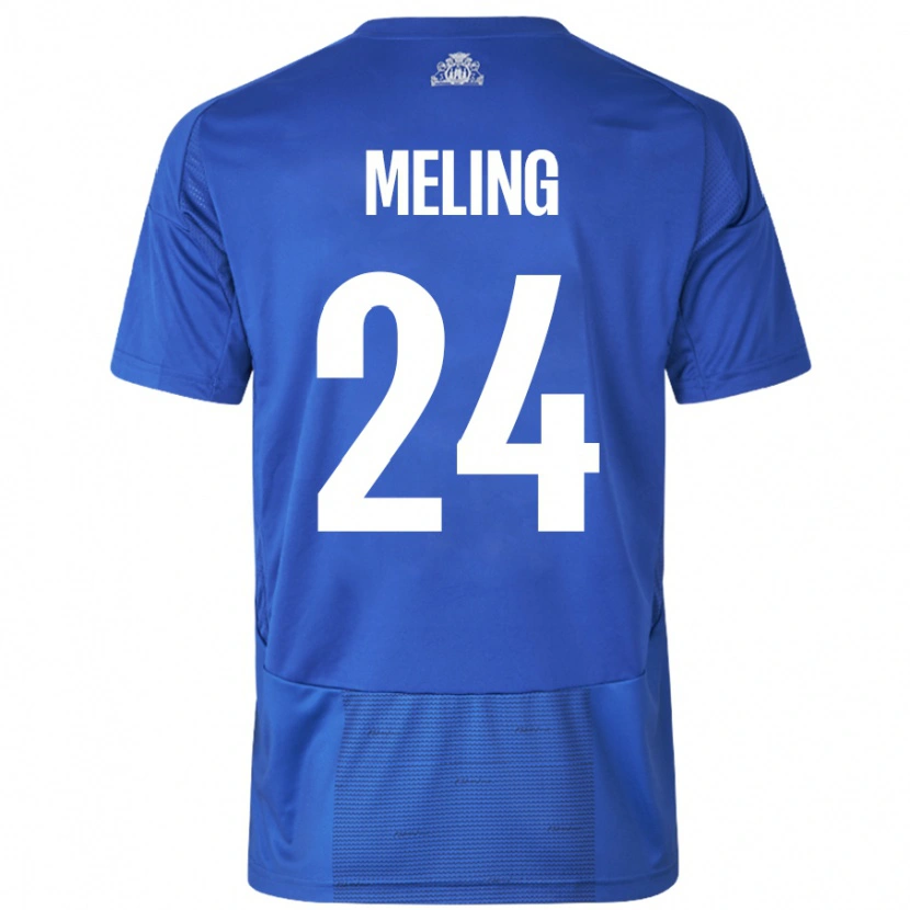 Danxen Børn Birger Meling #24 Hvid Blå Udebane Spillertrøjer 2024/25 Trøje T-Shirt