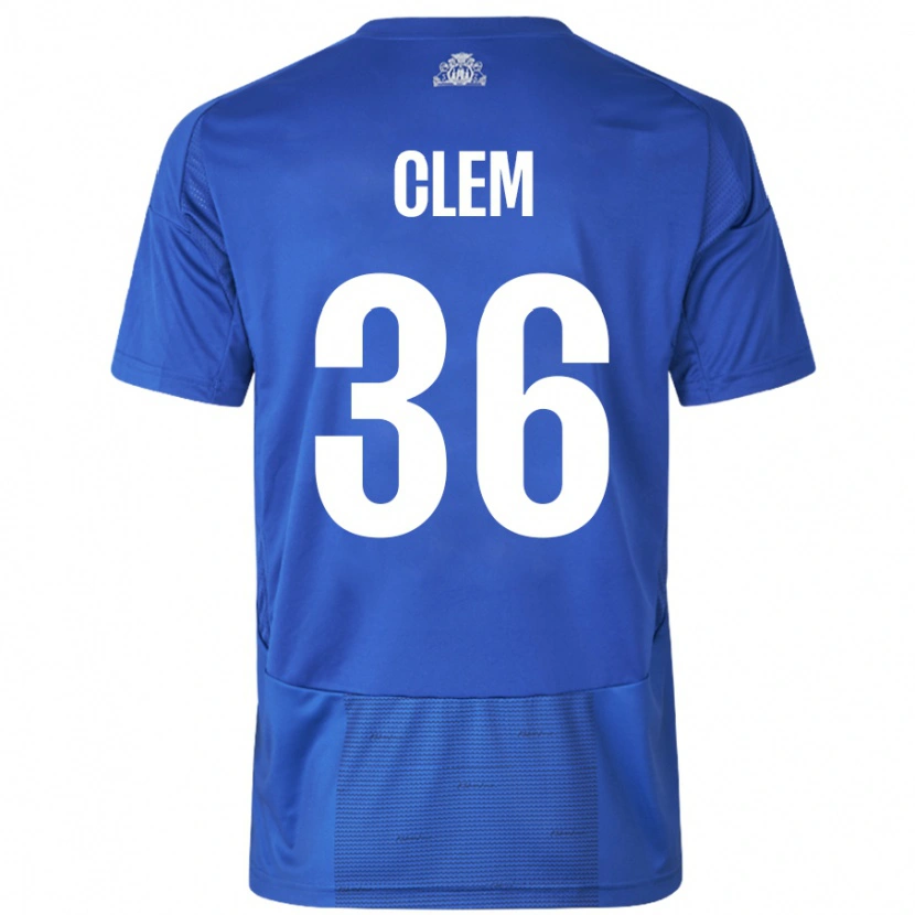 Danxen Børn William Clem #36 Hvid Blå Udebane Spillertrøjer 2024/25 Trøje T-Shirt