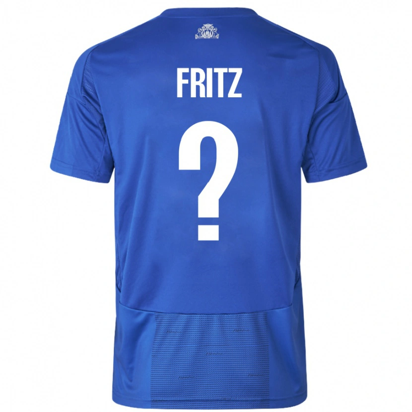 Danxen Børn Gustav Fritz #0 Hvid Blå Udebane Spillertrøjer 2024/25 Trøje T-Shirt
