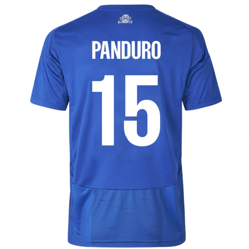 Danxen Børn Tristan Panduro #15 Hvid Blå Udebane Spillertrøjer 2024/25 Trøje T-Shirt