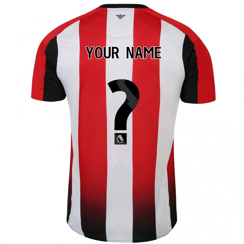 Danxen Mænd Dit Navn #0 Rød Hvid Hjemmebane Spillertrøjer 2024/25 Trøje T-Shirt