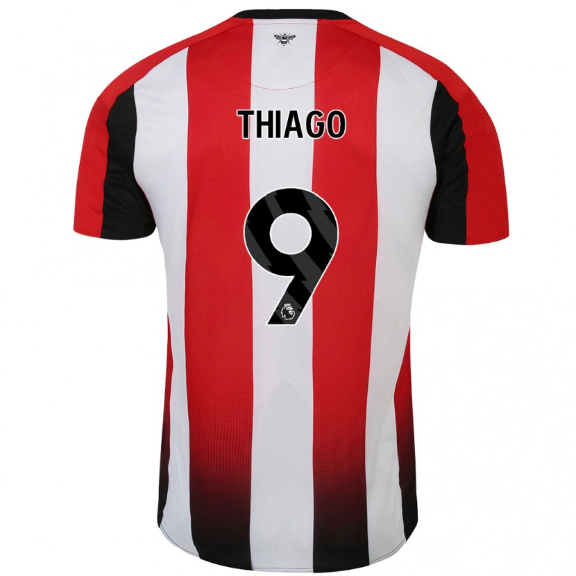 Danxen Mænd Igor Thiago #9 Rød Hvid Hjemmebane Spillertrøjer 2024/25 Trøje T-Shirt