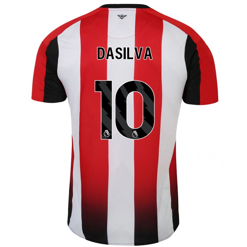 Danxen Mænd Josh Dasilva #10 Rød Hvid Hjemmebane Spillertrøjer 2024/25 Trøje T-Shirt