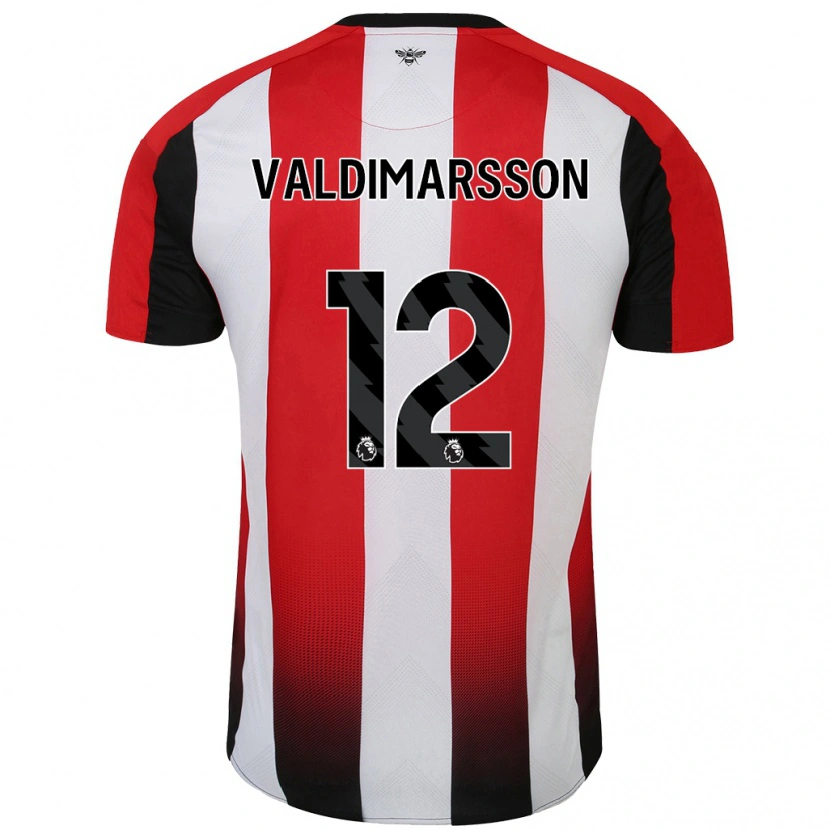 Danxen Mænd Hákon Rafn Valdimarsson #12 Rød Hvid Hjemmebane Spillertrøjer 2024/25 Trøje T-Shirt