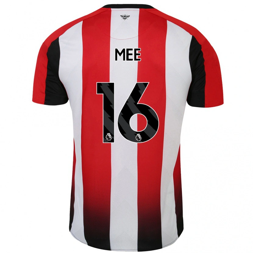 Danxen Mænd Ben Mee #16 Rød Hvid Hjemmebane Spillertrøjer 2024/25 Trøje T-Shirt