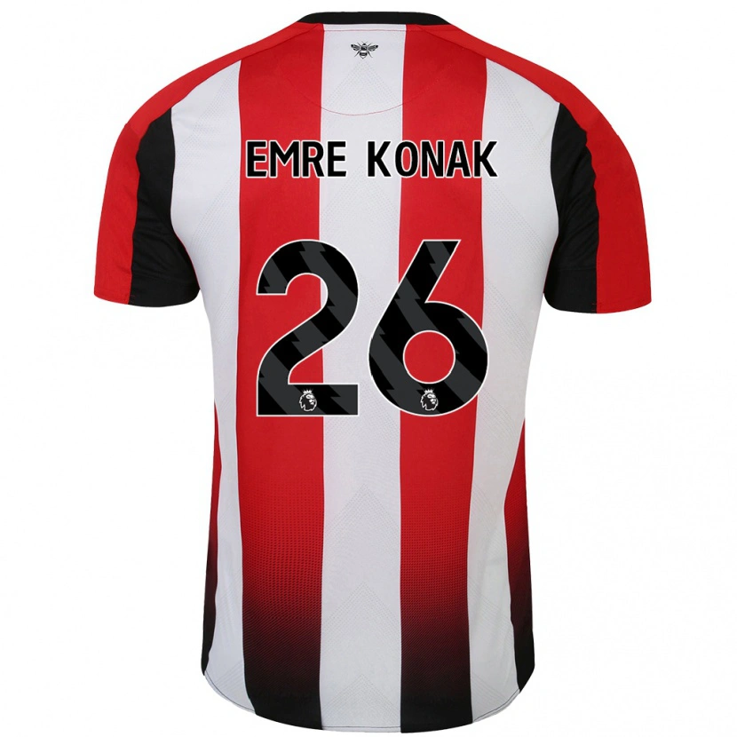 Danxen Mænd Yunus Emre Konak #26 Rød Hvid Hjemmebane Spillertrøjer 2024/25 Trøje T-Shirt