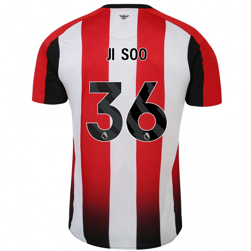 Danxen Mænd Ji-Soo Kim #36 Rød Hvid Hjemmebane Spillertrøjer 2024/25 Trøje T-Shirt