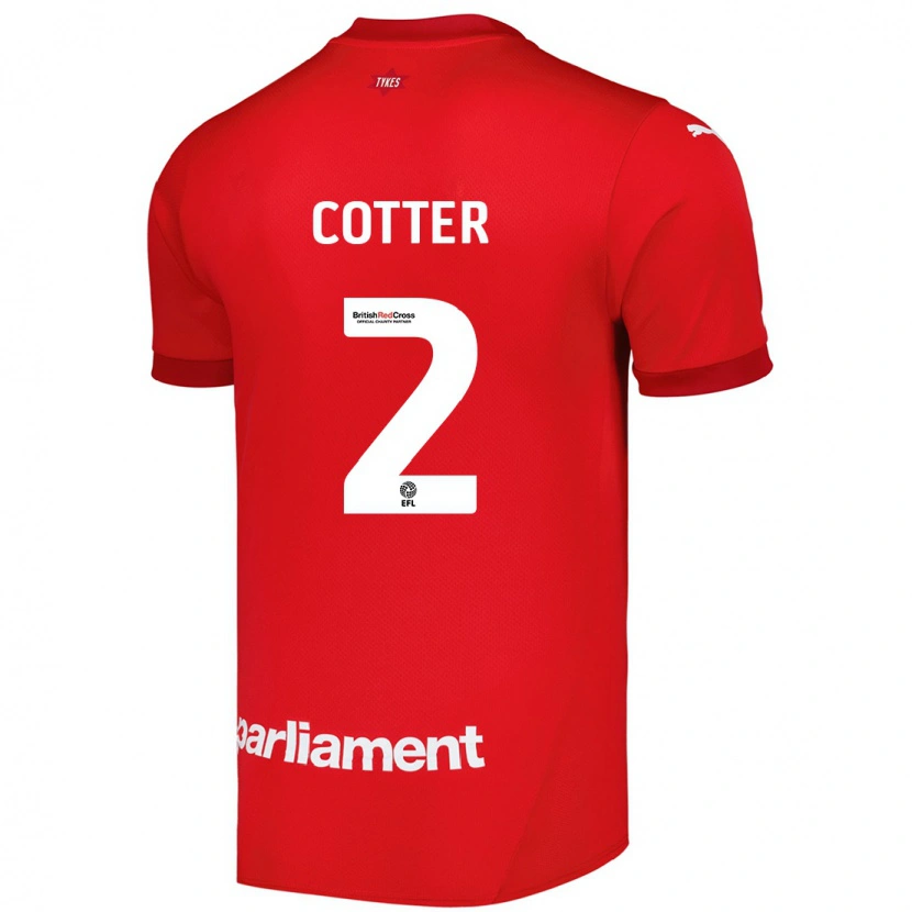Danxen Mænd Barry Cotter #2 Rød Hjemmebane Spillertrøjer 2024/25 Trøje T-Shirt