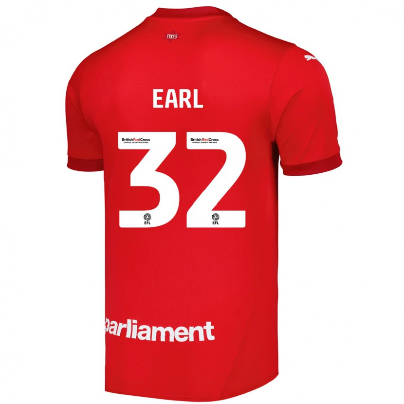 Danxen Mænd Josh Earl #32 Rød Hjemmebane Spillertrøjer 2024/25 Trøje T-Shirt