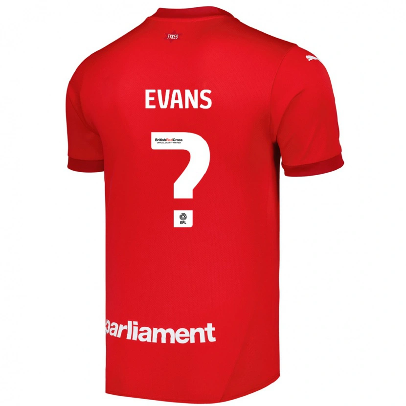 Danxen Mænd Charley Evans #0 Rød Hjemmebane Spillertrøjer 2024/25 Trøje T-Shirt