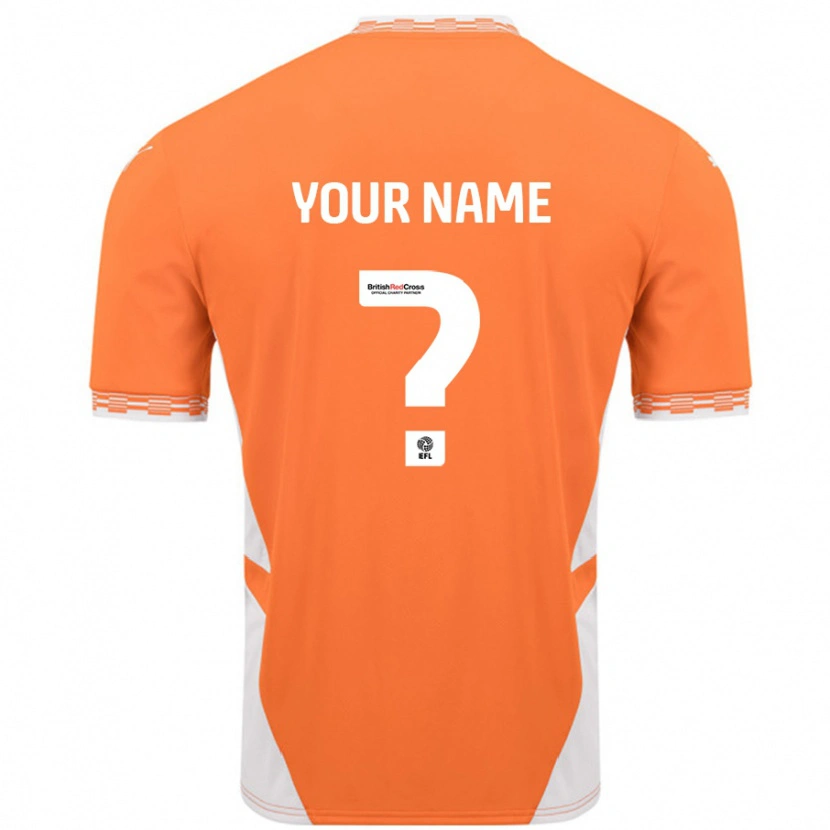 Danxen Mænd Dit Navn #0 Orange Hvid Hjemmebane Spillertrøjer 2024/25 Trøje T-Shirt