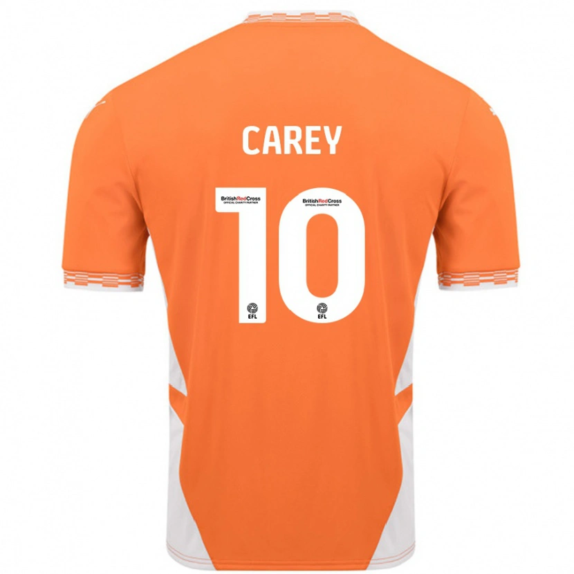 Danxen Mænd Sonny Carey #10 Orange Hvid Hjemmebane Spillertrøjer 2024/25 Trøje T-Shirt