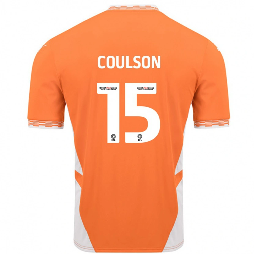 Danxen Mænd Hayden Coulson #15 Orange Hvid Hjemmebane Spillertrøjer 2024/25 Trøje T-Shirt