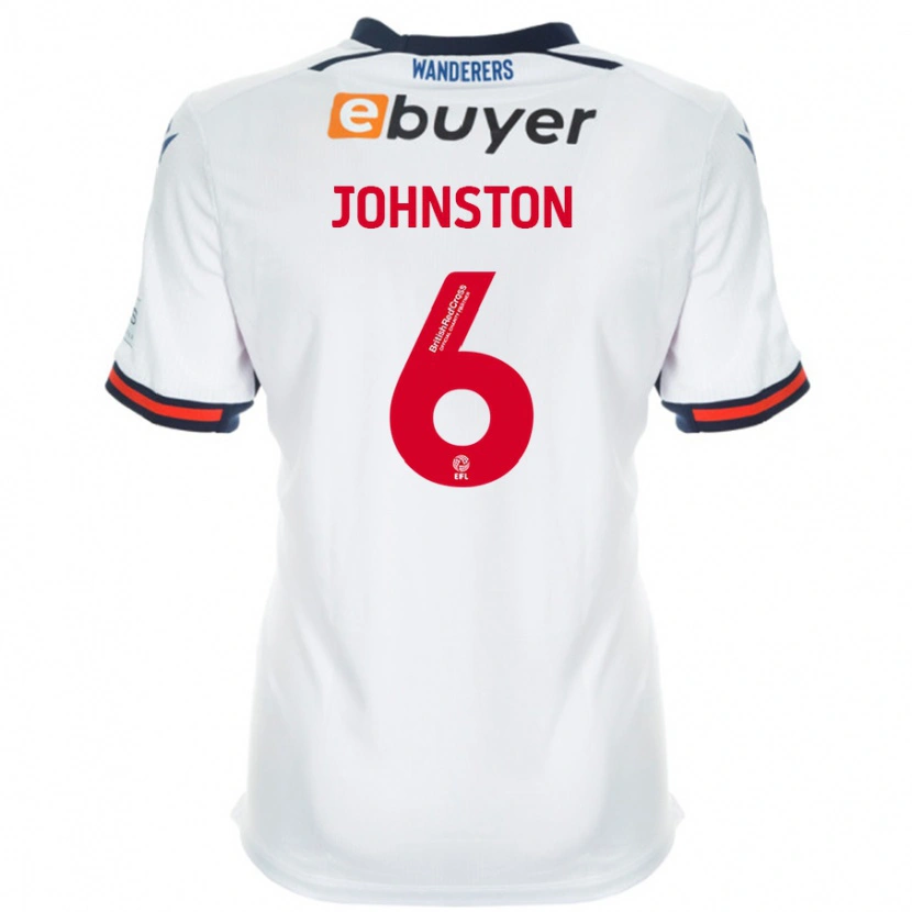 Danxen Mænd George Johnston #6 Hvid Hjemmebane Spillertrøjer 2024/25 Trøje T-Shirt