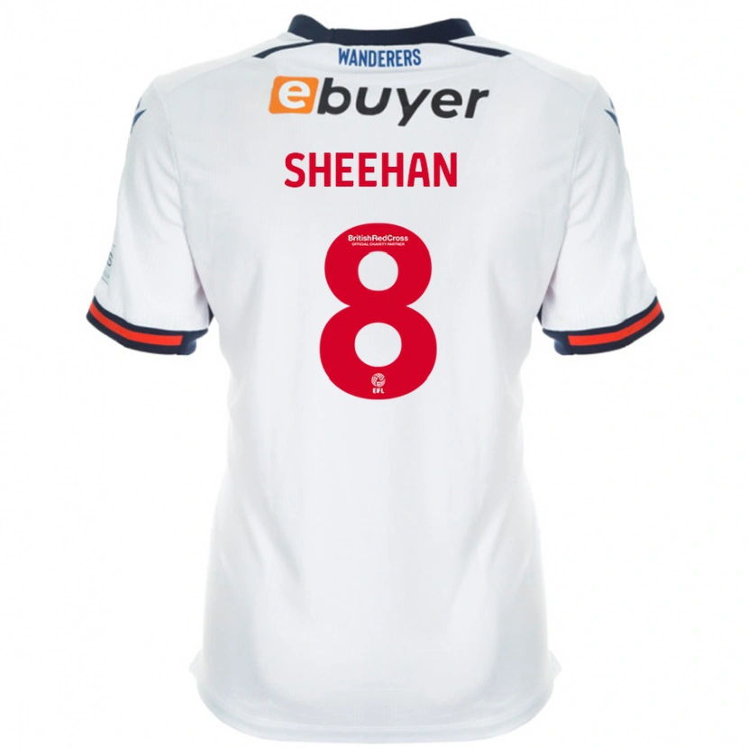 Danxen Mænd Josh Sheehan #8 Hvid Hjemmebane Spillertrøjer 2024/25 Trøje T-Shirt