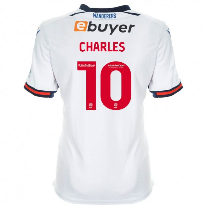 Danxen Mænd Dion Charles #10 Hvid Hjemmebane Spillertrøjer 2024/25 Trøje T-Shirt