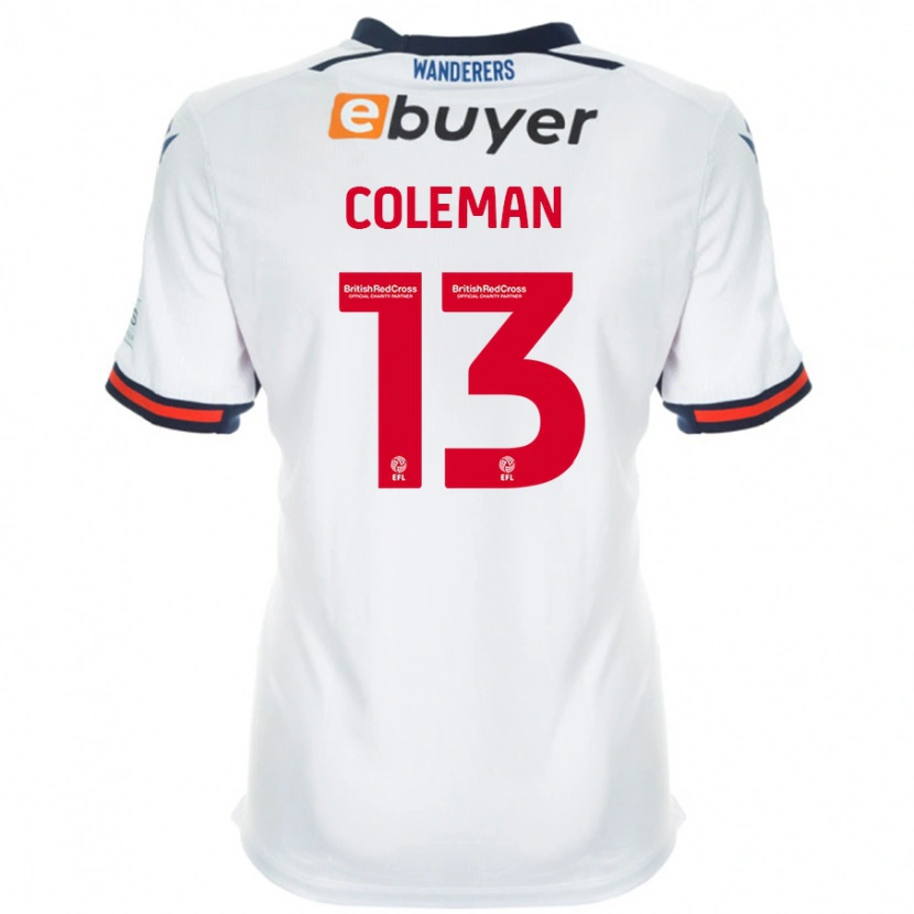 Danxen Mænd Joel Coleman #13 Hvid Hjemmebane Spillertrøjer 2024/25 Trøje T-Shirt