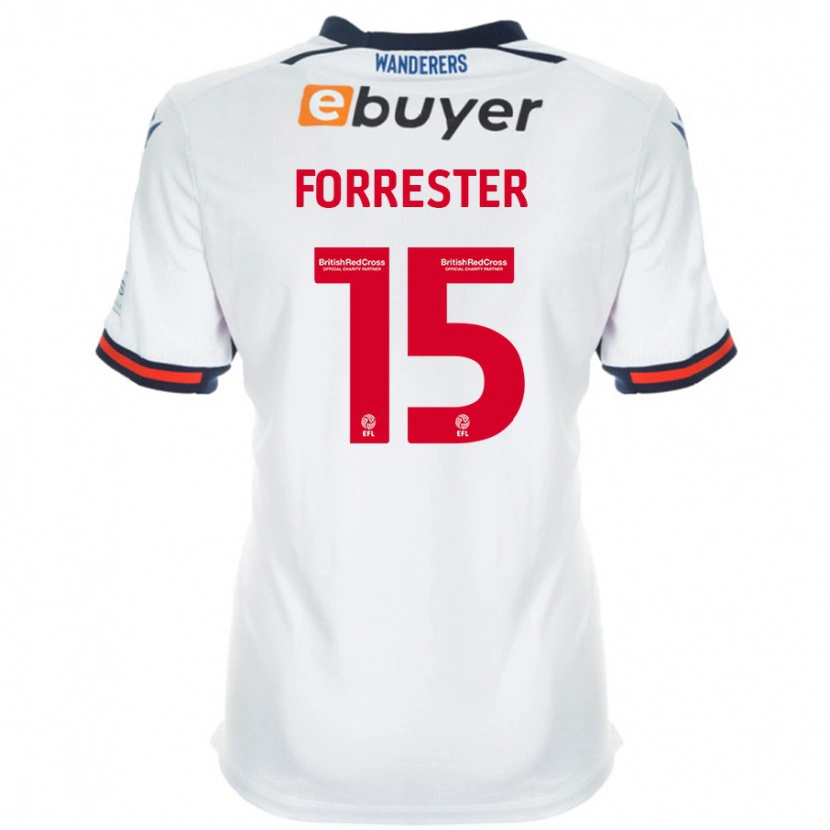 Danxen Mænd Will Forrester #15 Hvid Hjemmebane Spillertrøjer 2024/25 Trøje T-Shirt