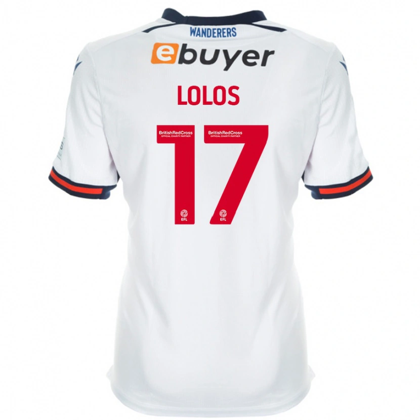 Danxen Mænd Klaidi Lolos #17 Hvid Hjemmebane Spillertrøjer 2024/25 Trøje T-Shirt