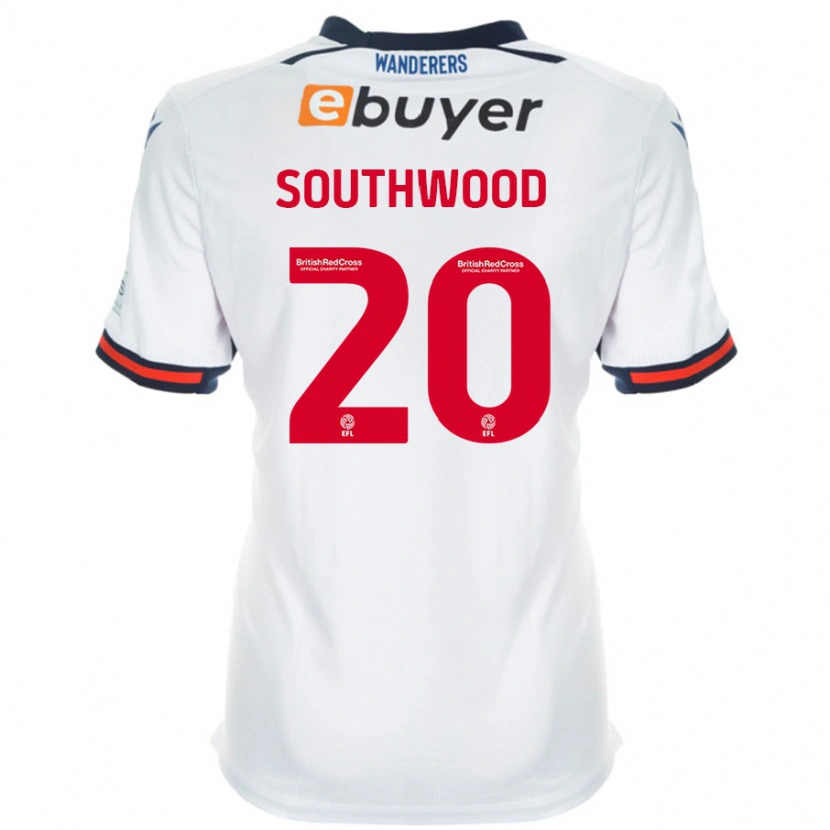 Danxen Mænd Luke Southwood #20 Hvid Hjemmebane Spillertrøjer 2024/25 Trøje T-Shirt
