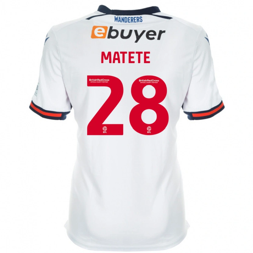 Danxen Mænd Jay Matete #28 Hvid Hjemmebane Spillertrøjer 2024/25 Trøje T-Shirt