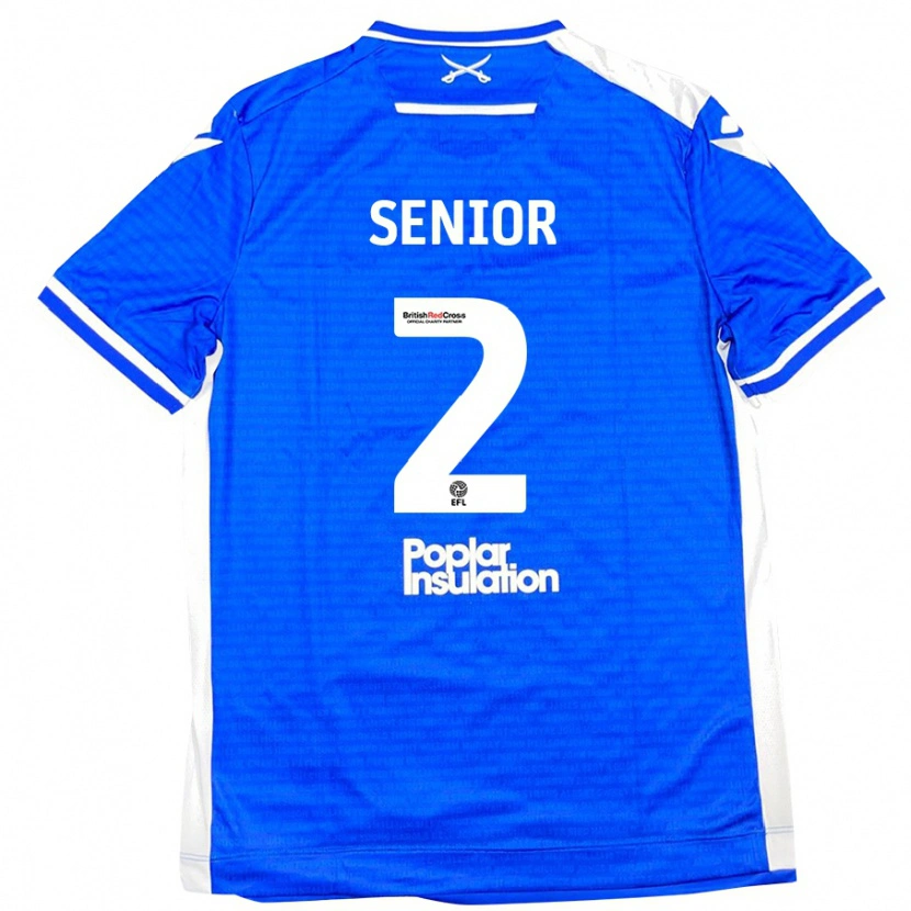 Danxen Mænd Joel Senior #2 Blå Hvid Hjemmebane Spillertrøjer 2024/25 Trøje T-Shirt