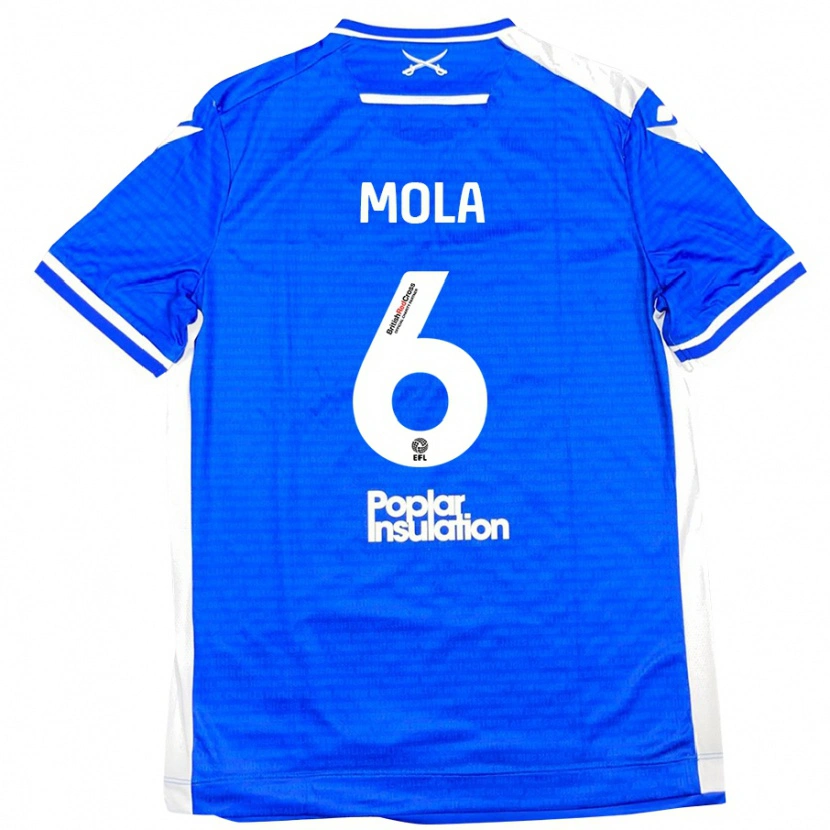 Danxen Mænd Clinton Mola #6 Blå Hvid Hjemmebane Spillertrøjer 2024/25 Trøje T-Shirt