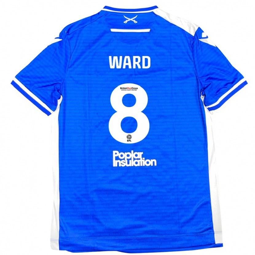 Danxen Mænd Grant Ward #8 Blå Hvid Hjemmebane Spillertrøjer 2024/25 Trøje T-Shirt