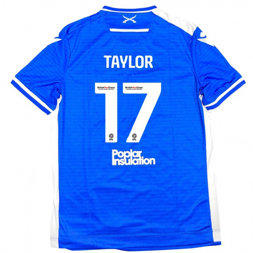 Danxen Mænd Connor Taylor #17 Blå Hvid Hjemmebane Spillertrøjer 2024/25 Trøje T-Shirt