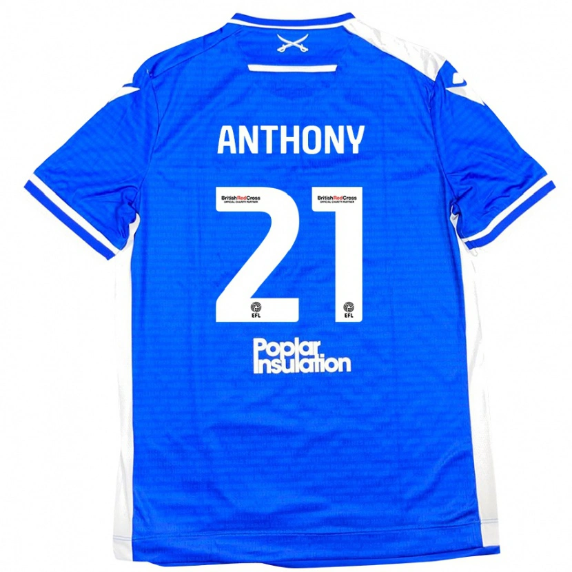 Danxen Mænd Micah Anthony #21 Blå Hvid Hjemmebane Spillertrøjer 2024/25 Trøje T-Shirt