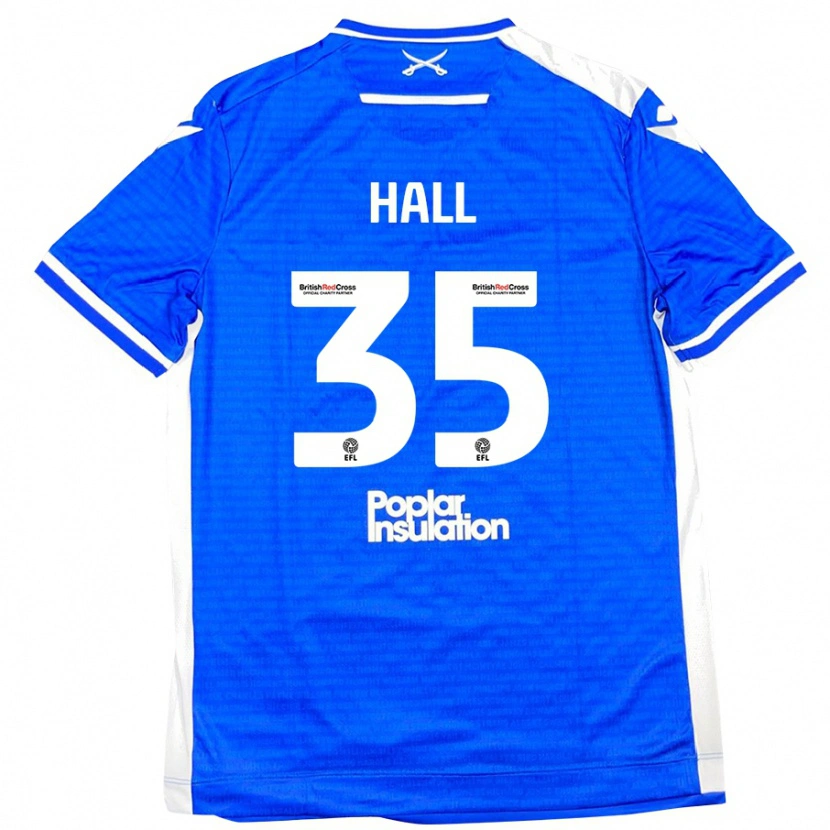 Danxen Mænd Matt Hall #35 Blå Hvid Hjemmebane Spillertrøjer 2024/25 Trøje T-Shirt
