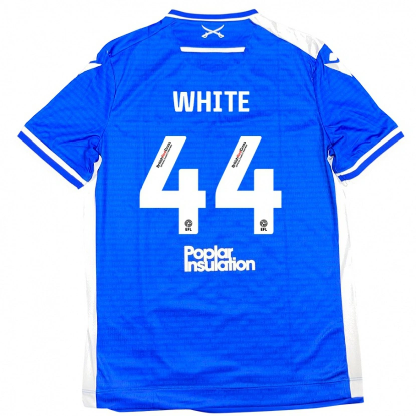 Danxen Mænd Charlie White #44 Blå Hvid Hjemmebane Spillertrøjer 2024/25 Trøje T-Shirt