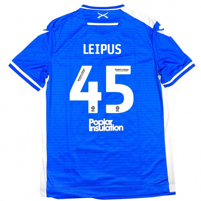 Danxen Mænd Brooklyn Leipus #45 Blå Hvid Hjemmebane Spillertrøjer 2024/25 Trøje T-Shirt