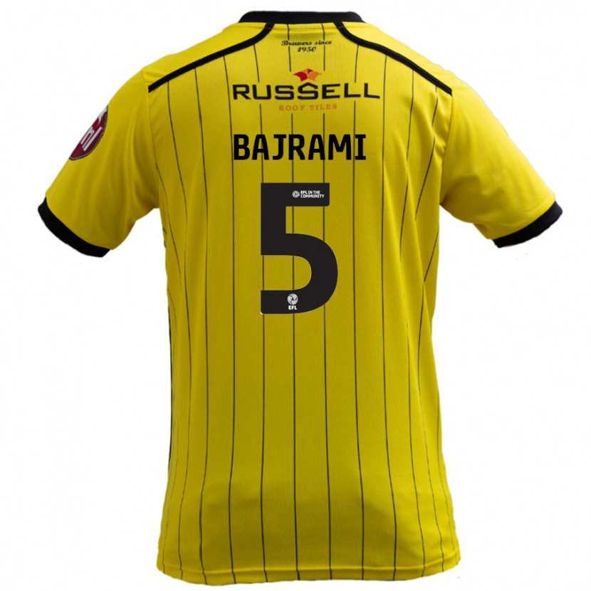 Danxen Mænd Geraldo Bajrami #5 Gul Hjemmebane Spillertrøjer 2024/25 Trøje T-Shirt