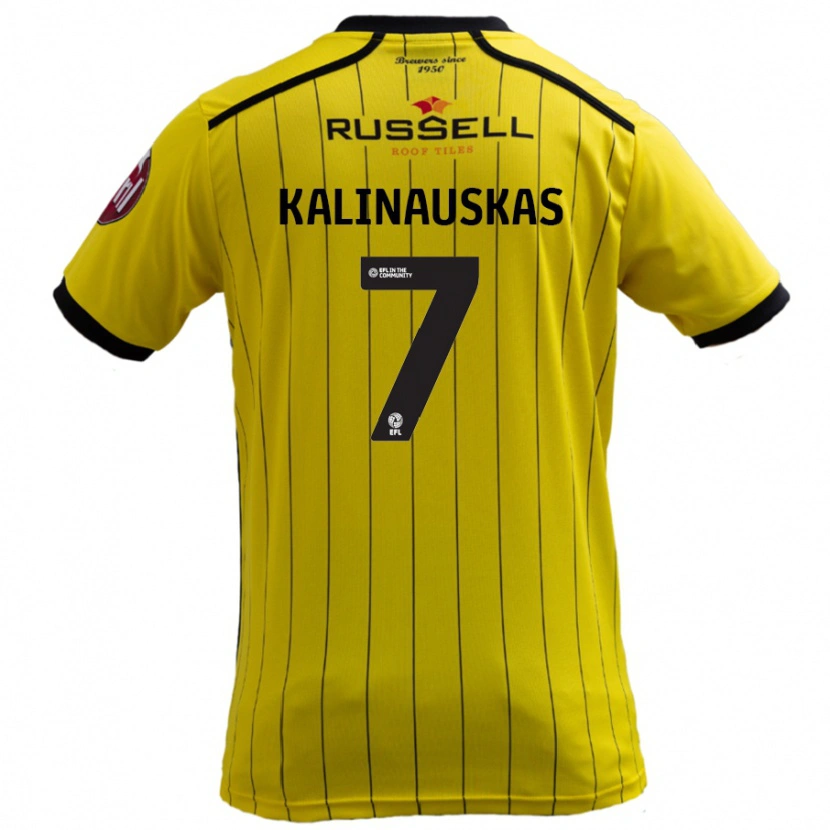 Danxen Mænd Tomas Kalinauskas #7 Gul Hjemmebane Spillertrøjer 2024/25 Trøje T-Shirt