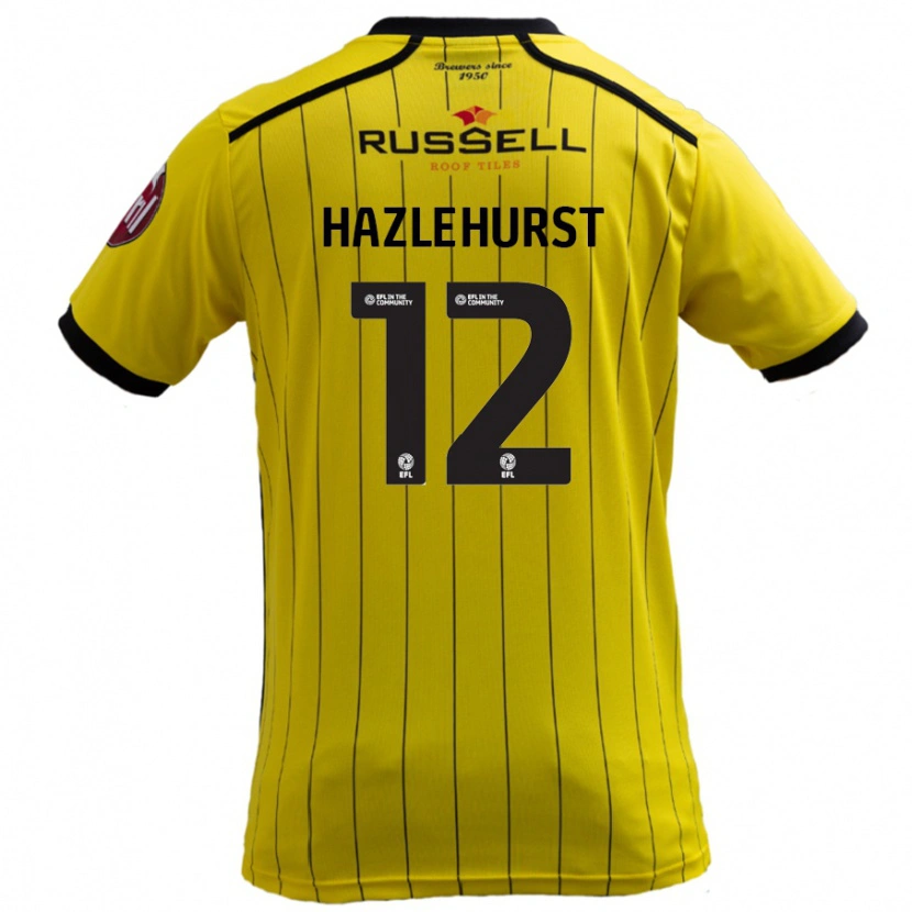 Danxen Mænd Jack Hazlehurst #12 Gul Hjemmebane Spillertrøjer 2024/25 Trøje T-Shirt