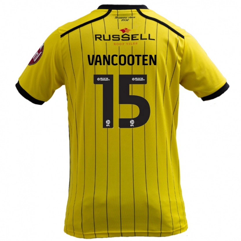 Danxen Mænd Terence Vancooten #15 Gul Hjemmebane Spillertrøjer 2024/25 Trøje T-Shirt