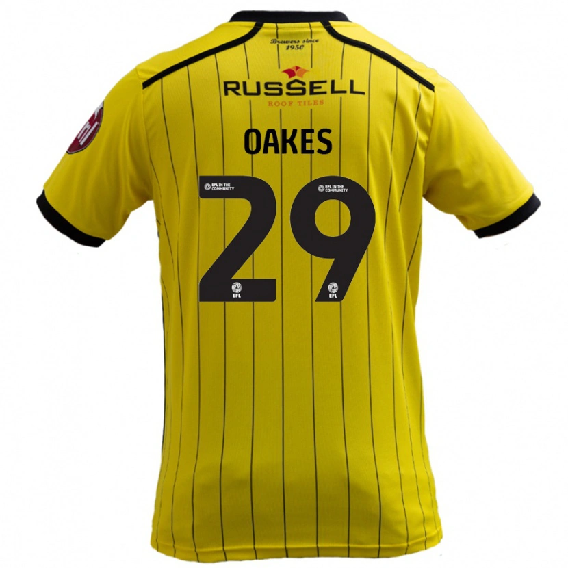 Danxen Mænd Toby Oakes #29 Gul Hjemmebane Spillertrøjer 2024/25 Trøje T-Shirt