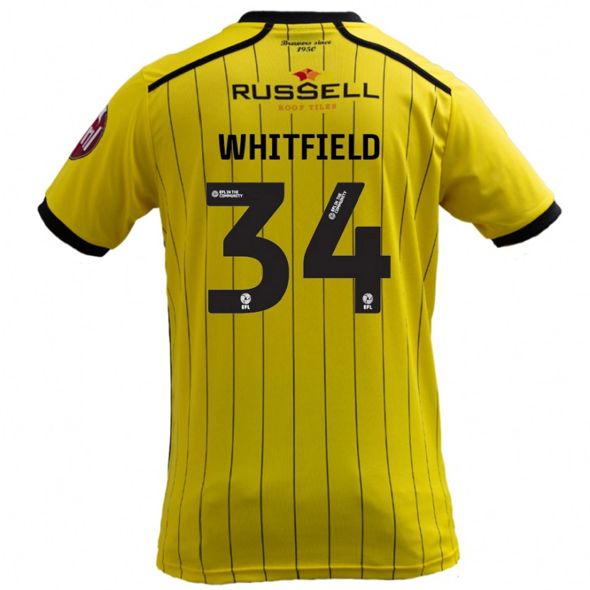 Danxen Mænd Ben Whitfield #34 Gul Hjemmebane Spillertrøjer 2024/25 Trøje T-Shirt