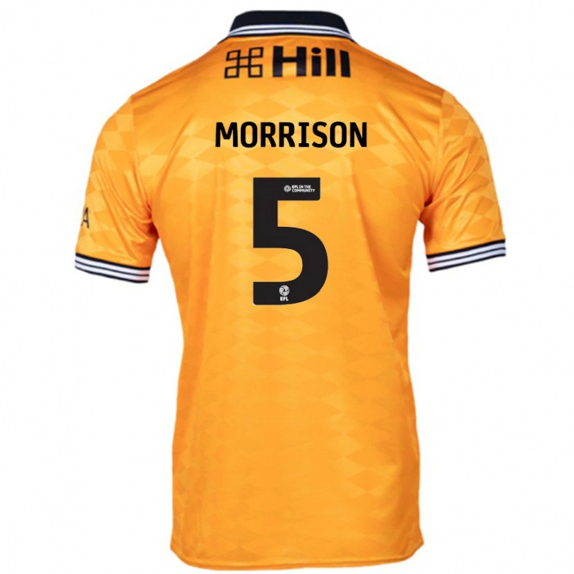 Danxen Mænd Michael Morrison #5 Orange Hjemmebane Spillertrøjer 2024/25 Trøje T-Shirt