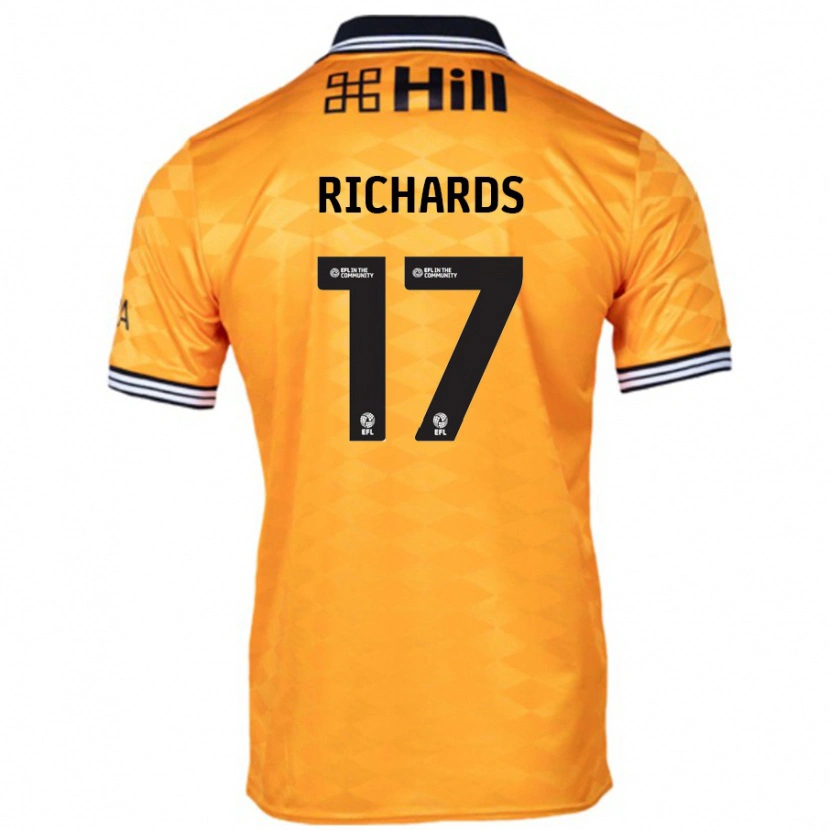 Danxen Mænd Taylor Richards #17 Orange Hjemmebane Spillertrøjer 2024/25 Trøje T-Shirt