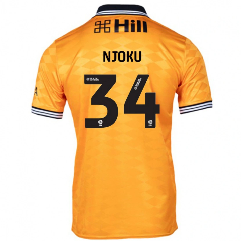 Danxen Mænd Brandon Njoku #34 Orange Hjemmebane Spillertrøjer 2024/25 Trøje T-Shirt
