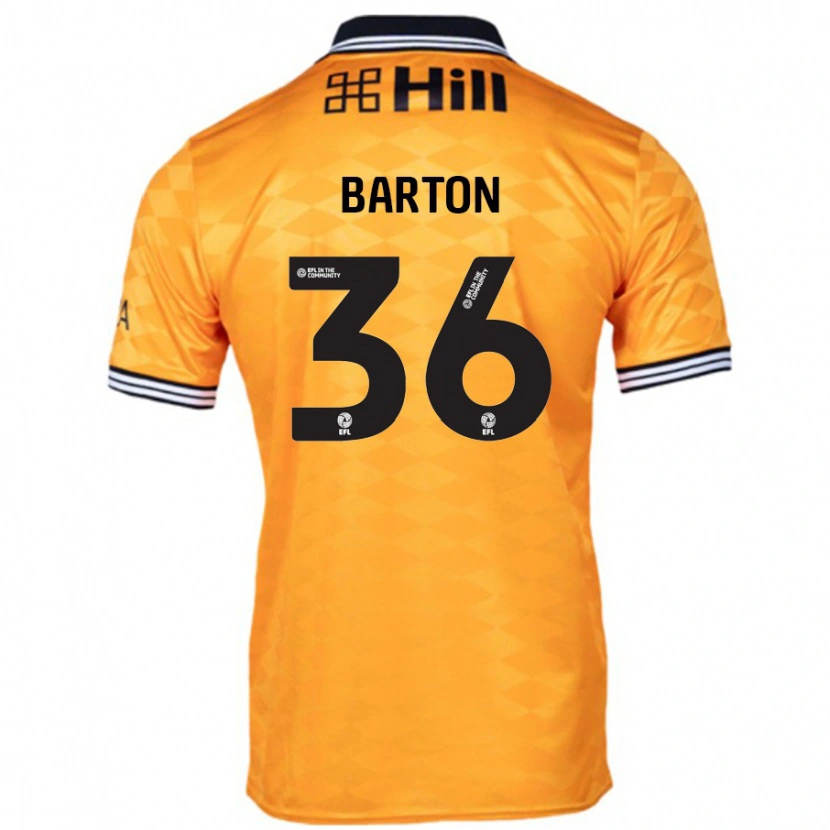 Danxen Mænd Dan Barton #36 Orange Hjemmebane Spillertrøjer 2024/25 Trøje T-Shirt