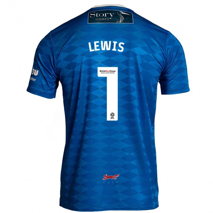 Danxen Mænd Harry Lewis #1 Blå Hjemmebane Spillertrøjer 2024/25 Trøje T-Shirt