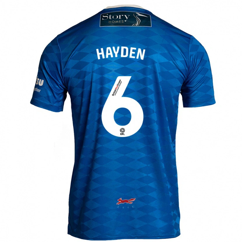 Danxen Mænd Aaron Hayden #6 Blå Hjemmebane Spillertrøjer 2024/25 Trøje T-Shirt