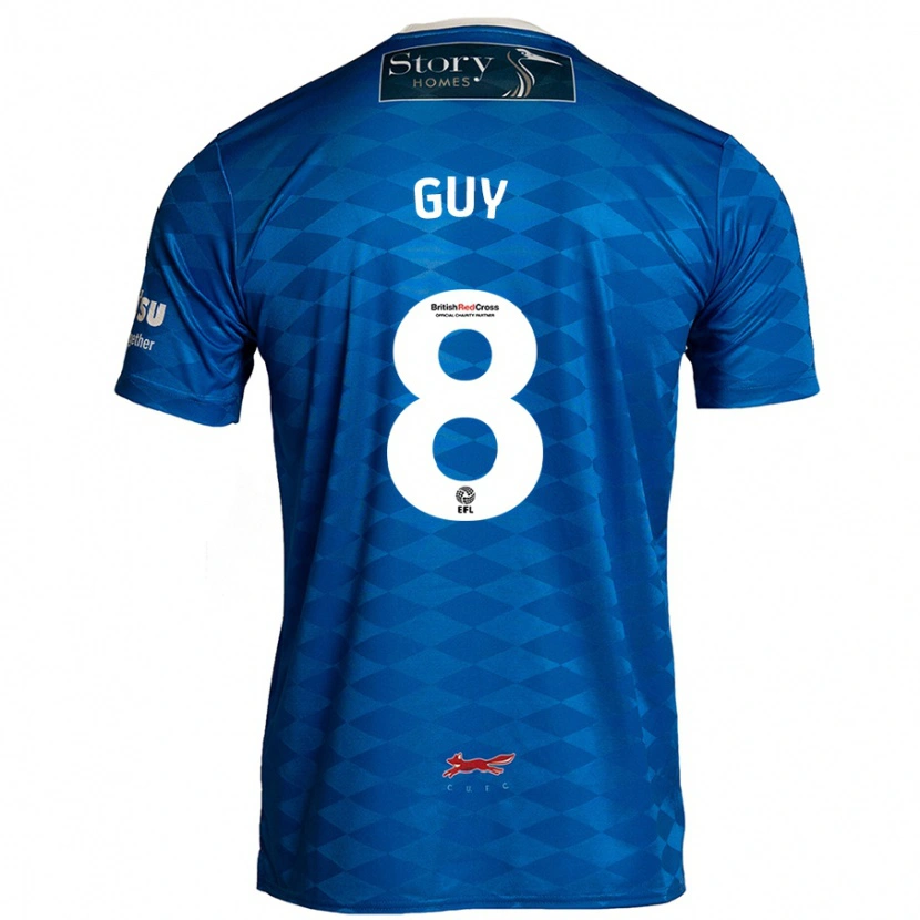 Danxen Mænd Callum Guy #8 Blå Hjemmebane Spillertrøjer 2024/25 Trøje T-Shirt