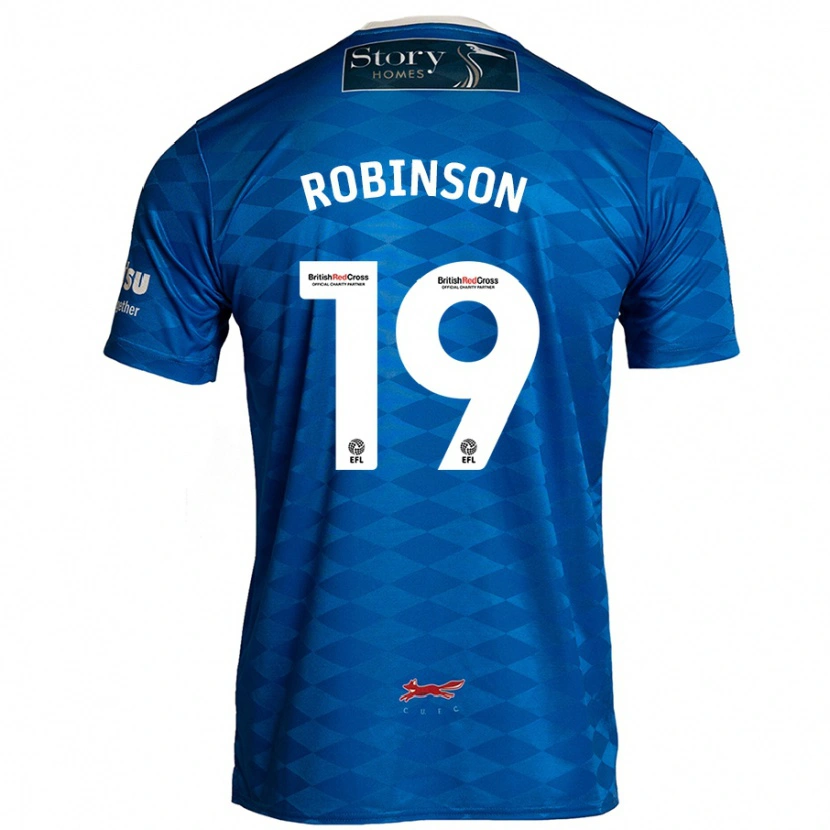 Danxen Mænd Jack Robinson #19 Blå Hjemmebane Spillertrøjer 2024/25 Trøje T-Shirt